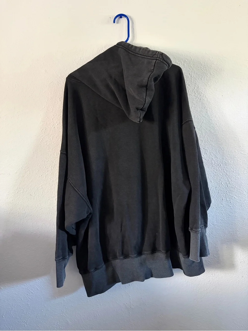 Free People Washed Charcoal Hooded Pullover